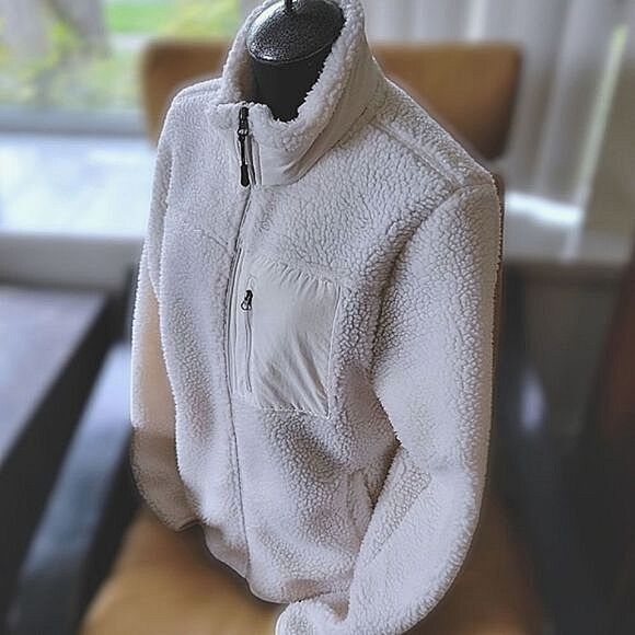 George Natural Sherpa Full-Zip Jacket in Natural size L - Picture 3 of 16